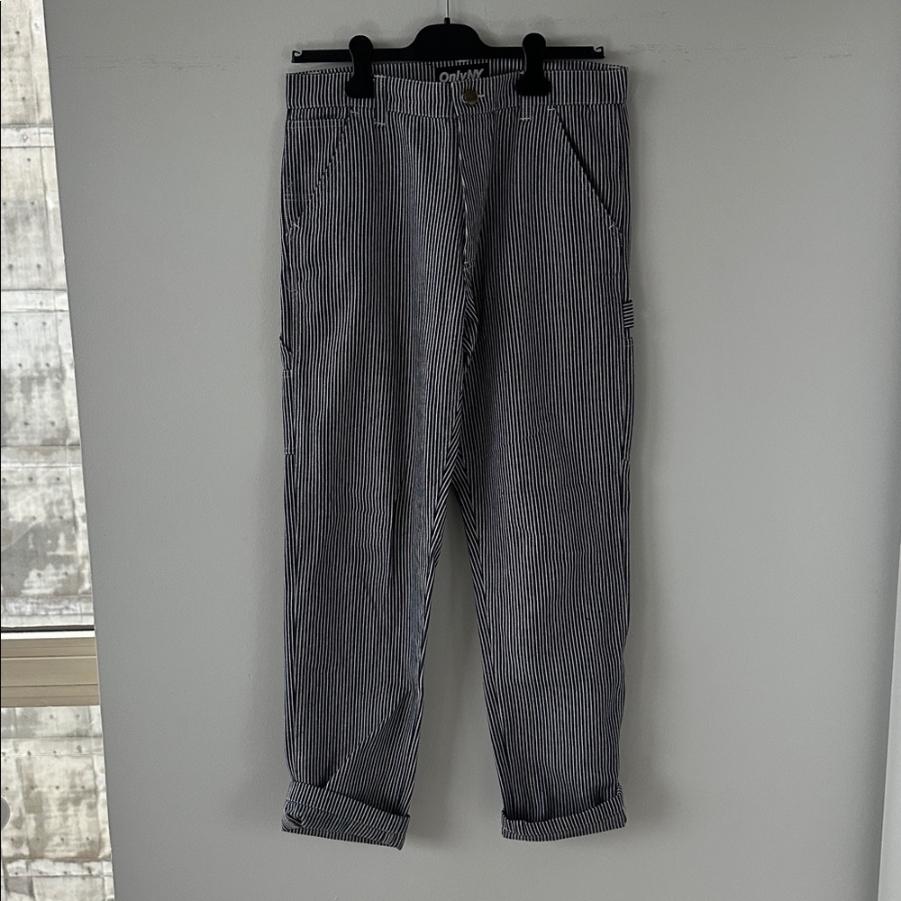 Only NY Navy and White Striped Pants